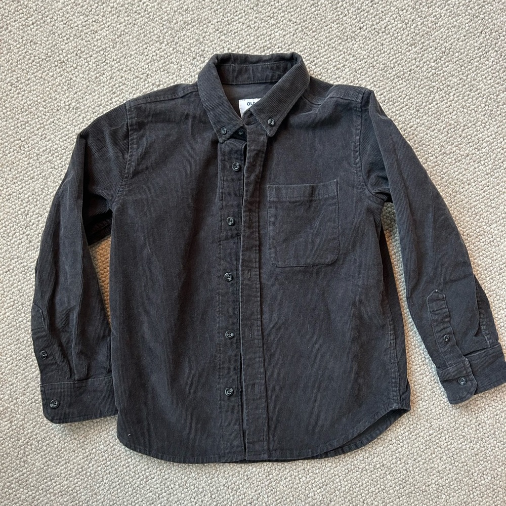 Kids Black Button-Up Shirt